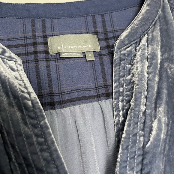 Anthropologie Velvet Dress in Slate Gray - Picture 3 of 6